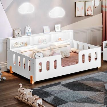 Imagem de Cama Infantil Design Montessoriana Com Nicho Branca Branco