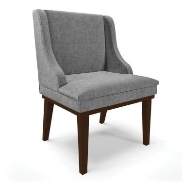 Imagem de Cadeira De Jantar Liz Grafite A26 Base Madeira Tabaco