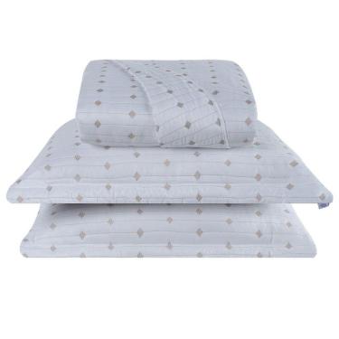 Imagem de Cobre Leito King Decor Bordado 200 Fios 3 Peças - Branco
