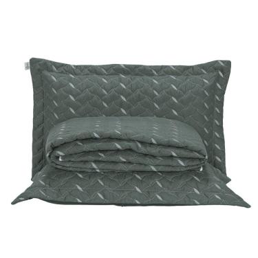 Imagem de Cobre Leito Queen Heitor Bordado Hipercal 400 Fios 3 Peças - Verde Militar