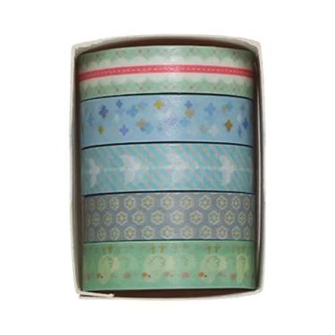 Imagem de Fita Washi Floral Romântica 5 Rolos Fita Decorativa Fofa DIY Fresca Pa