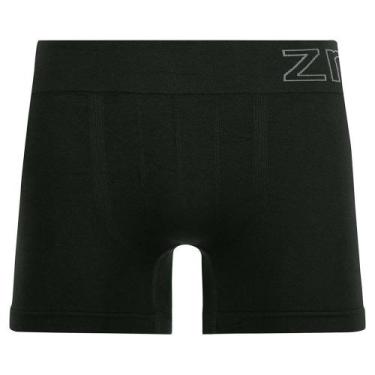 Imagem de Cueca Boxer com Jacquard no Cós sem Costura Preto Zee Rucci, GG