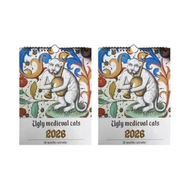 Imagem de Calendário De Gato Com Fonte Grande E Divertida 2026, Fácil De Ler, De