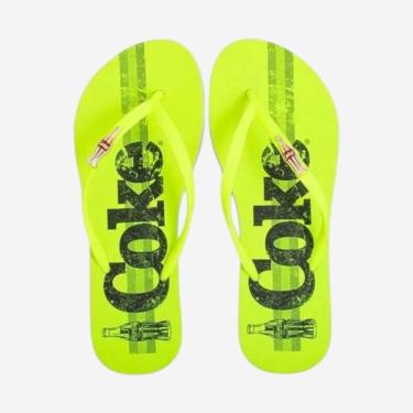 Imagem de Chinelo Coca Cola Coke Bands Feminino Amarelo Neon-Feminino