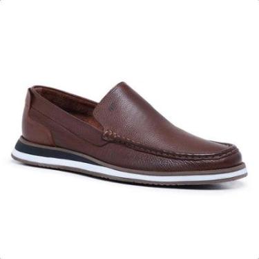 Imagem de Mocassim Masculino Casual Sapato Rafarillo em Couro Marrom 98001_03-Masculino