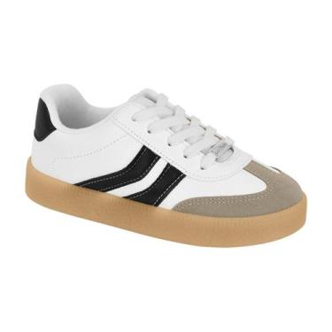 Imagem de Tênis Casual Estiloso Menina Molekinha Branco/Preto/Bege 30