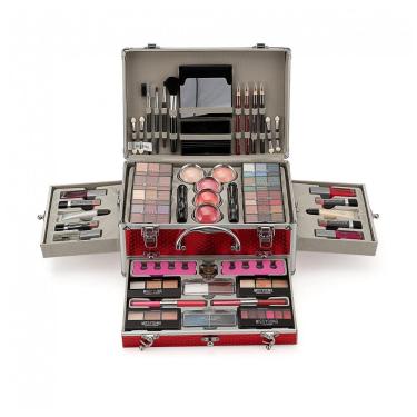 Imagem de Kit de Maquiagem Essencial Tudo em Um Pure Vie, Paleta de Sombras, Batom, Corretivo, Blush, Máscara, Delineador, Pó Facial, Gloss e Pincel