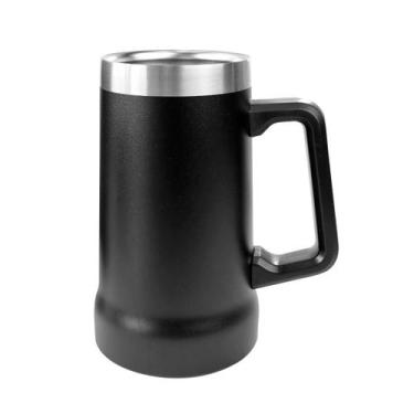 Imagem de Caneca chopp térmica aço inoxidável 700ml - QUERO PRESENTEAR, Preto