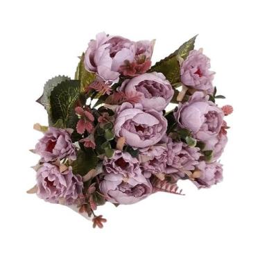 Imagem de Flor Artificial Rosa Peônia Ronghua Para Decoração De Casa E Casamento