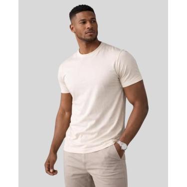 Imagem de Camiseta Masculina Slim 100 Algodão Malha Premium Conforto Dia a Dia L