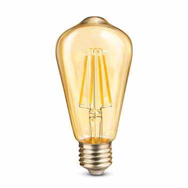 Imagem de Lâmpada Filamento LED ST64 Retrô Luz Âmbar 4W E27 Bivolt - Avant
