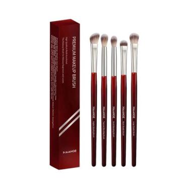 Imagem de Conjunto De 5 Pincéis De Maquiagem Para Sombra Com Cerdas Macias, Pinc