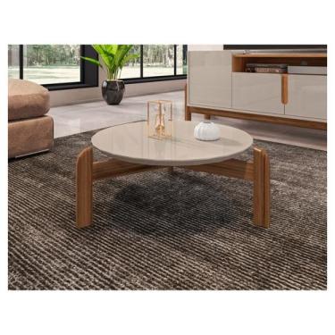 Imagem de Mesa de Centro Lizz Casa D, Off White e Cedro