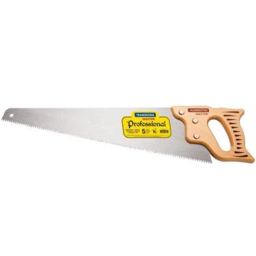 Imagem de Serrote profissional tamanho 22 cabo em madeira lamina em aco 5 dentes