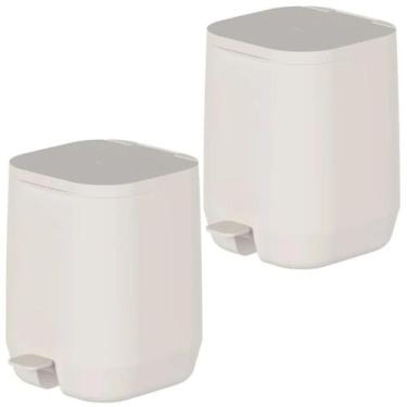 Imagem de Lixeira de Pedal Modelo Aura 6L Marca Ou - Cozinha Banheiro -, Kit_2_B
