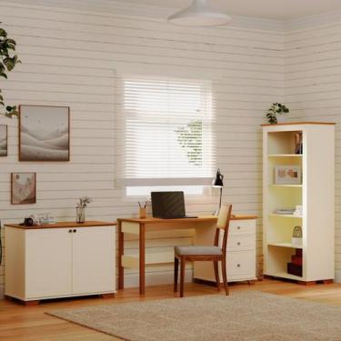 Imagem de Conjunto 3 Peças com Escrivaninha, Estante e Armário Ananda CabeCasa M