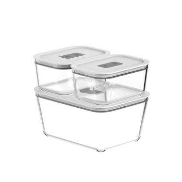 Imagem de Kit de potes de vidro hermético Ou 2,4L e 725ml Linha Fresh Lock