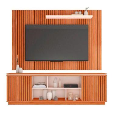 Imagem de Rack Com Painel Falcon Tv Até 70 Polegadas Caemmun Marrom - LÍDER CASA