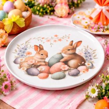 Imagem de Jogo Pratos Sobremesa Bio Doce Ninho Páscoa 21,5cm Kit 10pçs - OUTRAS 