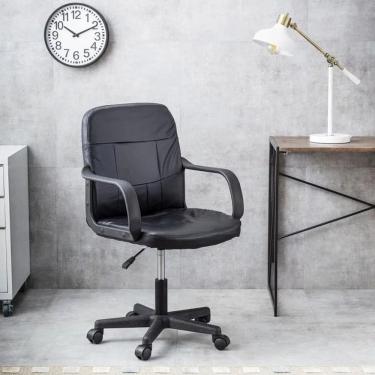 Imagem de Cadeira Escritorio Executiva Preta Encosto Baixo - Office Preta