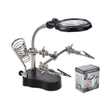 Imagem de Estação De Solda Com Lupa De Soldagem E Terceira Mão, Suporte De Mesa 