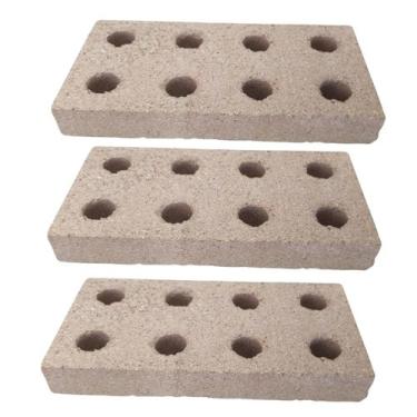 Imagem de 15 Tijolos Refratário 8 Furos, Plaqueta Para Churrasqueiras - GABRIELA