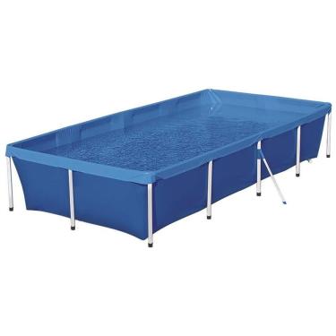 Imagem de Piscina Standard 3000L Retangular em PVC com Estrutura Firme com Válvula de Deságue Azul