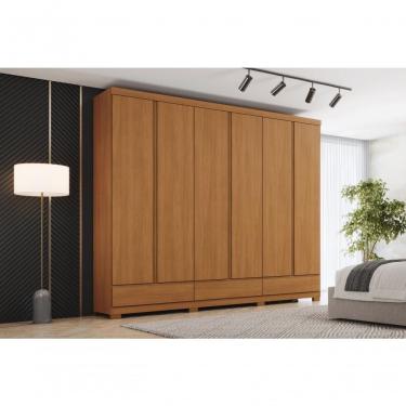 Imagem de Guarda-roupa Casal Imperial 6 Portas 9 Gavetas 100% Mdf Cinamomo - Henn Cinamomo