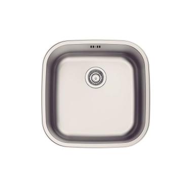 Imagem de Cuba de Cozinha Aria Maxi 40 BS Quadrada de Embutir Ou Sobrepor em Aço Inox Acetinado Inox