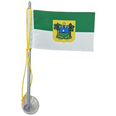 Imagem de Mini Bandeira com Ventosa para Vidro Rio Grande Norte 5,5CM X 8,5CM para Automóvel Verde Poliéster SP Bandeiras