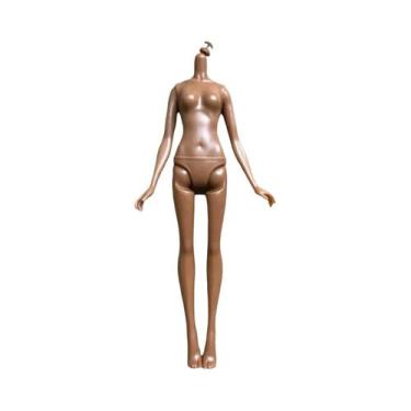 Imagem de Cabeça De Boneca 1/6 Bege Marrom Branco Com Óculos E Cílios Compatível