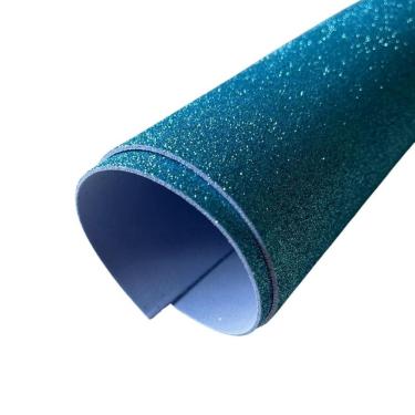 Imagem de Placa de Eva com Glitter Dubflex em E.V.A. 40cm X 48cm X 0 e 15cm Azul Claro Kit 10 Fol...