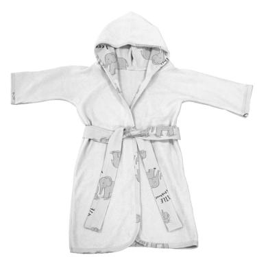 Imagem de Roupão Infantil Dom com Capuz Malha Plush Atoalhado Alta Absorção 88% Algodão 12% Poliéster Branco Tecebem