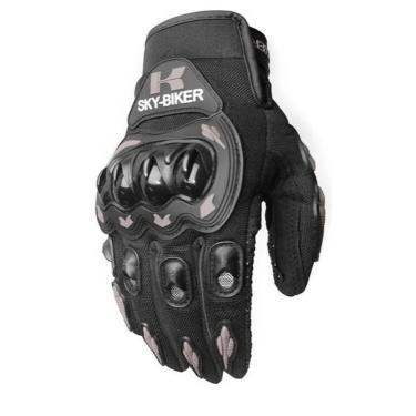 Imagem de Luva para Motociclista 0535 Proteção Anti Impacto com Tela Sensível ao Toque Respirável Antiderrapante Preto OEM