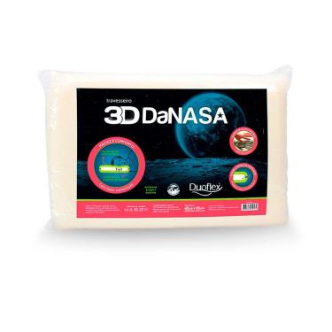 Imagem de Travesseiro Tradicional Duoflex 3D Danasa 37CM X 57CM com Espuma Viscoelástica NASA e Poliuretano Macio Antialérgico