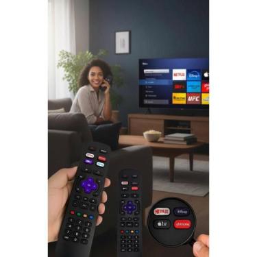 Imagem de 2x Controle Smart TV Roku Semp TCL Philco Aoc LED 4K - Congratulations