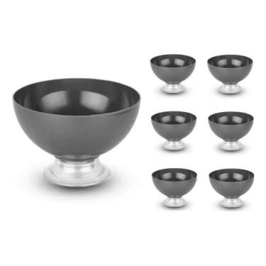 Imagem de Conjunto de 6 Taças 370ml em Acrílico para Sobremesas cor:cinza - acry