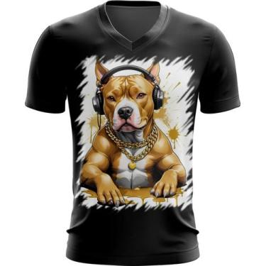 Imagem de Camiseta Gola V Pitbull com Headphones 4, Baby Look XG