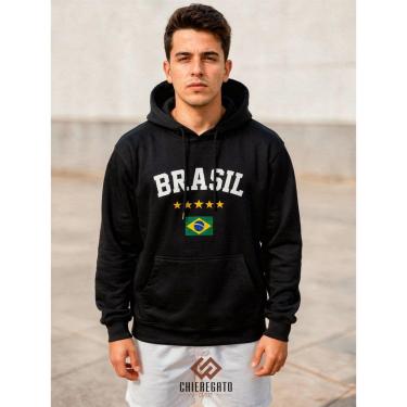 Imagem de Moletom Brasil Masculino Feminino Casaco Canguru Com Capuz-Masculino