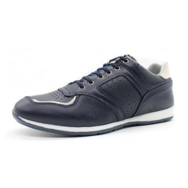 Imagem de Sapatenis Masculino Casual Couro Elastico Calce Facil Macio Confortavel Excelente Quali...