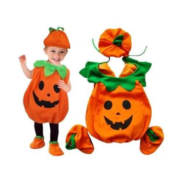 Imagem de Fantasia De Abóbora De Halloween Para Crianças Com Chapéu, Roupas De C