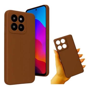 Imagem de Capa Case Silicone Aveludado Moto Edge 60 Pro Marrom - LXL
