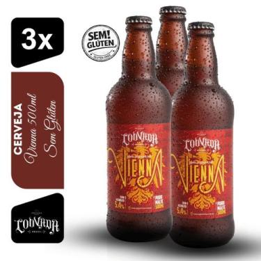 Imagem de Cerveja Vienna Cervejaria Louvada 500ml Kit 3 unidades Sem Glúten
