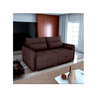Imagem de Sofá-cama 3 Lugares Casal Reclinável Veludo Matrix Celine, Marrom, 3 L