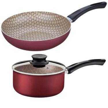 Imagem de Kit Frigideira Funda 24cm Panela 18cm Alumínio Antiaderente Paris Tramontina