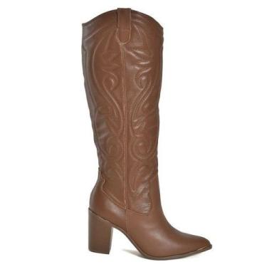 Imagem de Via Marte Bota Western Couro Mascavo - MASCAVO, Mascavo, 35