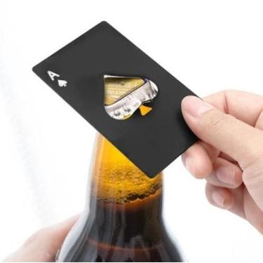 Imagem de Kit 3 Abridores Garrafa Em Formato Carta Inox Espada Baralho Poker - C