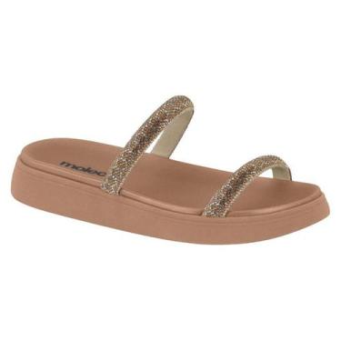 Imagem de Sandalia Papete Moleca Feminina Tiras Strass Flatform Macia Original, 