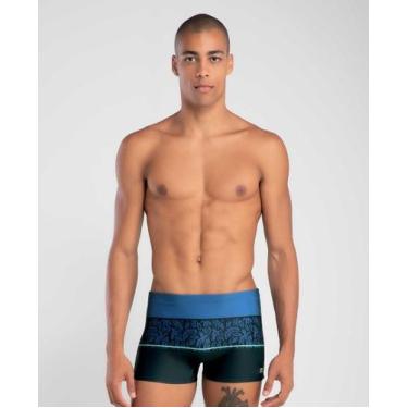 Imagem de Sunga Mash HL3.95 Boxer Estampa Folhagem c/ Listra, P, Az08
