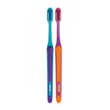 Imagem de Escova Dental Kess Basic Action Média Cabo Anatômico Emborrachado, Ros